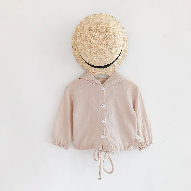Baby Girl's Outfit - Fashion Hooded Button-Up Jacket - 100% Cotton