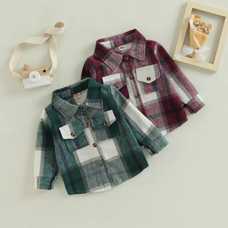 Baby Girl's or Boy's Winterwear - Plaid Patchwork Jacket