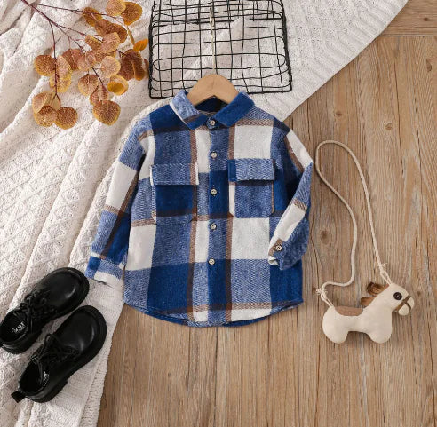 Baby Girl's or Boy's Winterwear - Plaid Patchwork Jacket