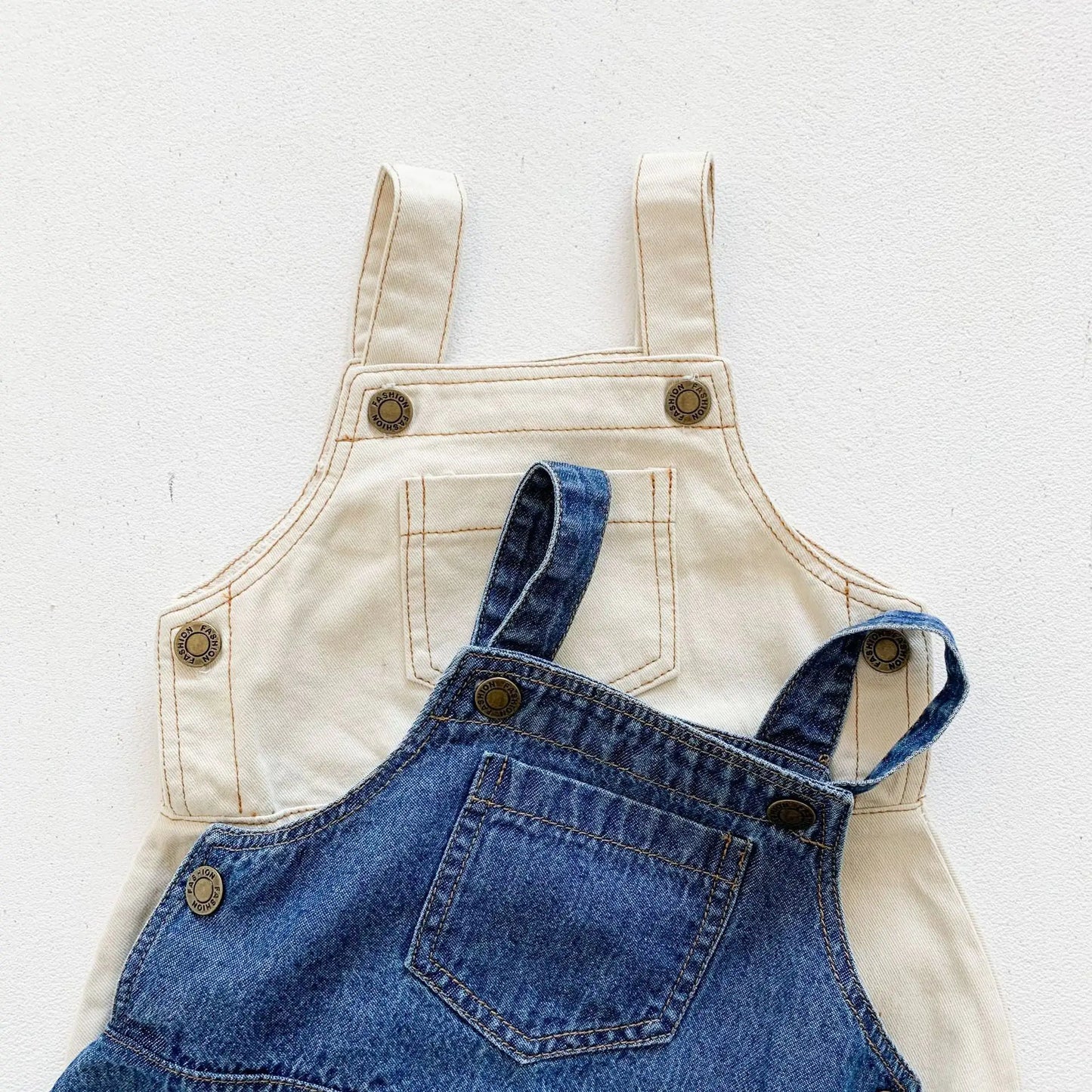 Baby Girl's or Boy's Jumpsuit - Stylish Sleeveless Denim Overalls