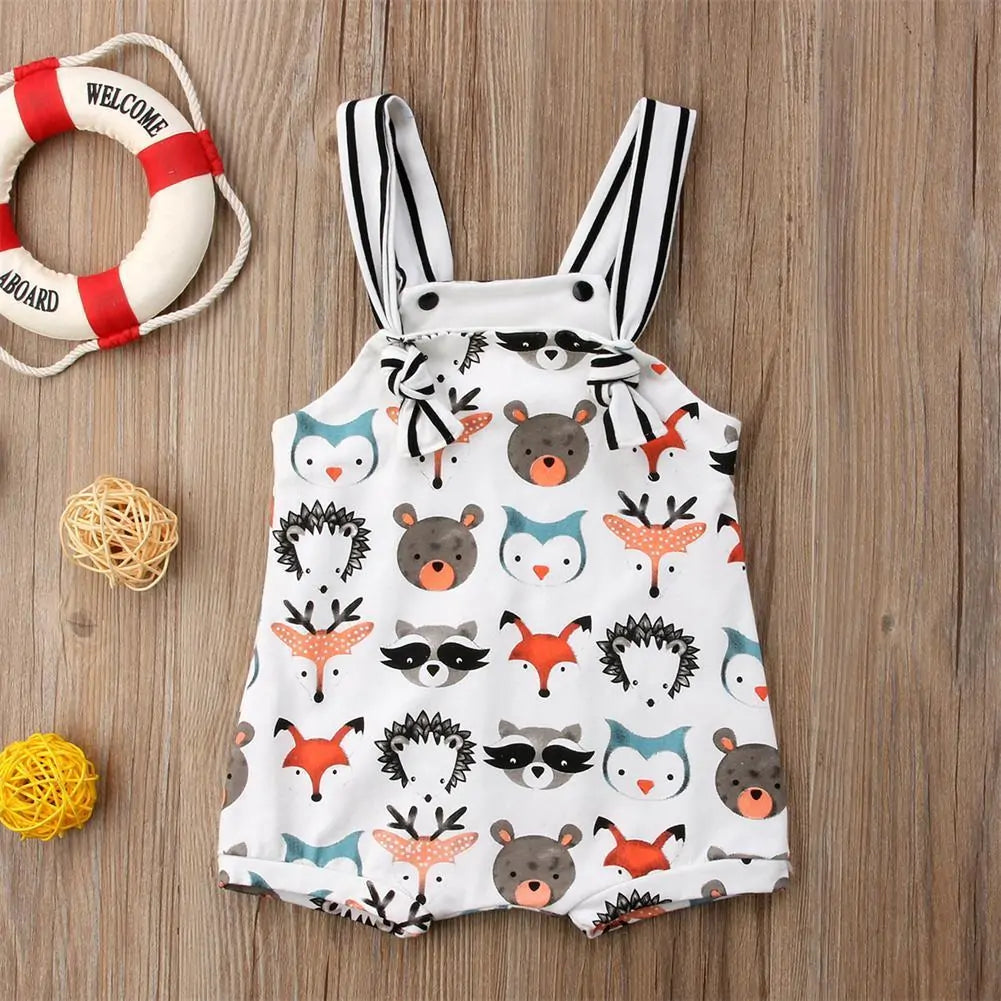 Baby Girl's or Boy's Summer Cotton Romper Jumpsuit Cartoon Animal Design