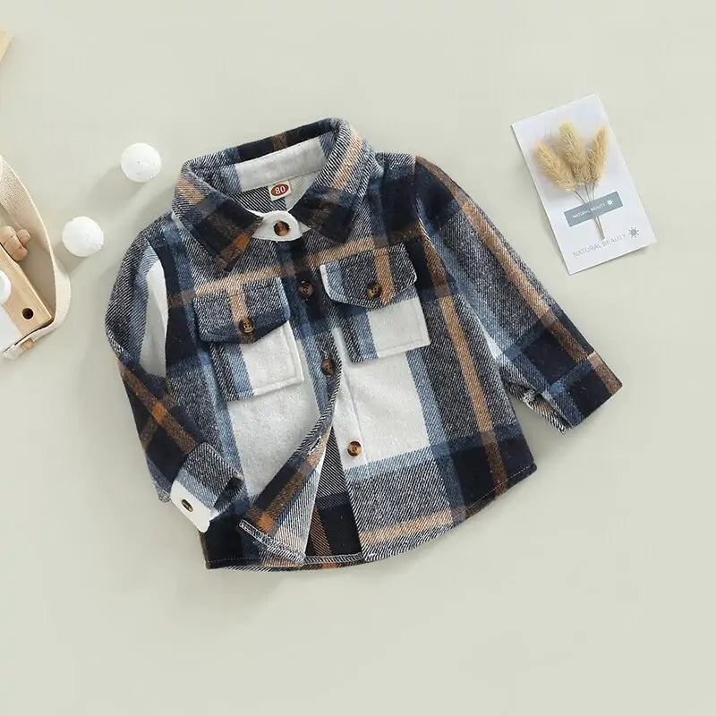 Baby Girl's or Boy's Winterwear - Plaid Patchwork Jacket