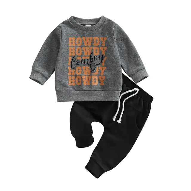 Baby Boy's Outfit Cow Head Design Windcheater and Pants