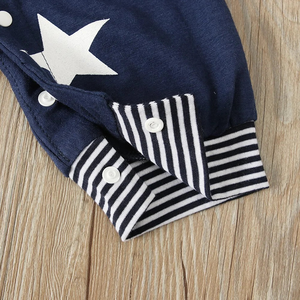 Newborn Baby Boys or Girls Long Sleeve Top, Suspender Pants and Hat