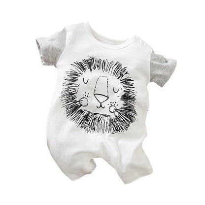 Baby Girl's or Boy's Short-Sleeved Colourful Cotton Romper