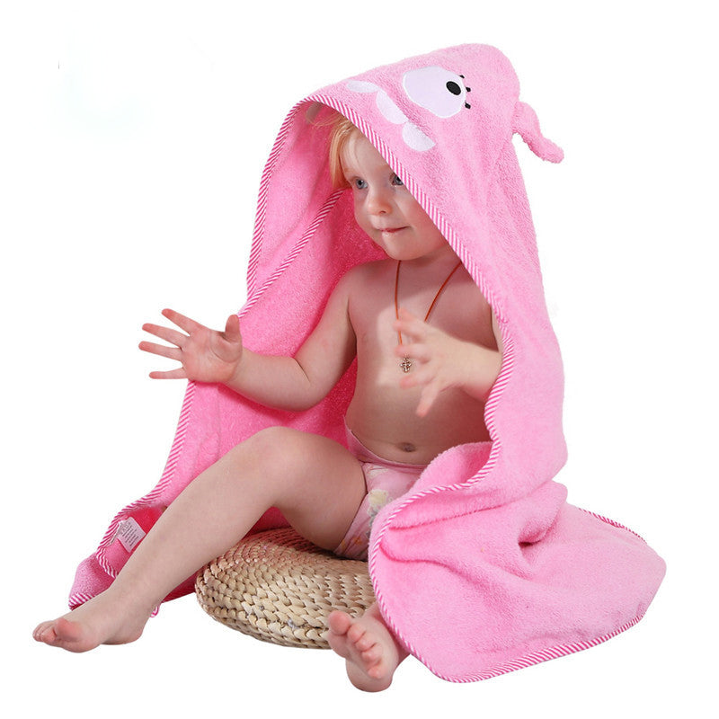 Baby's Bath Towel - Hooded Animal Design - 100% Cotton