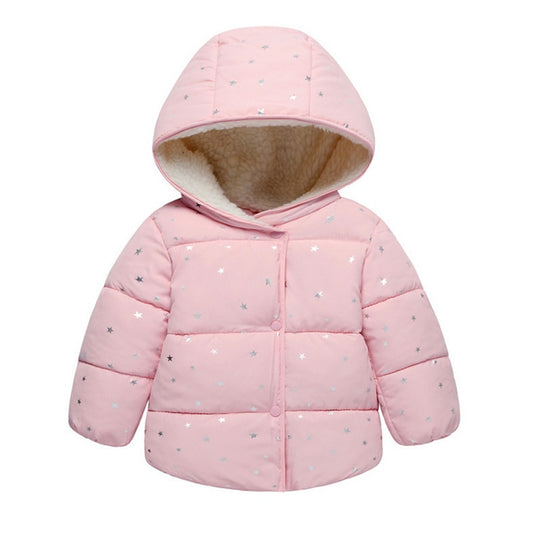 Baby Girls Warm Winter Hooded Fleecy Lined Jacket