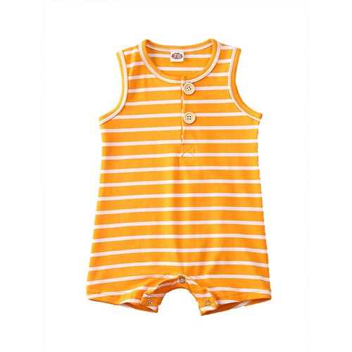 Baby Girl's or Boy's Sleeveless Striped Summer Romper