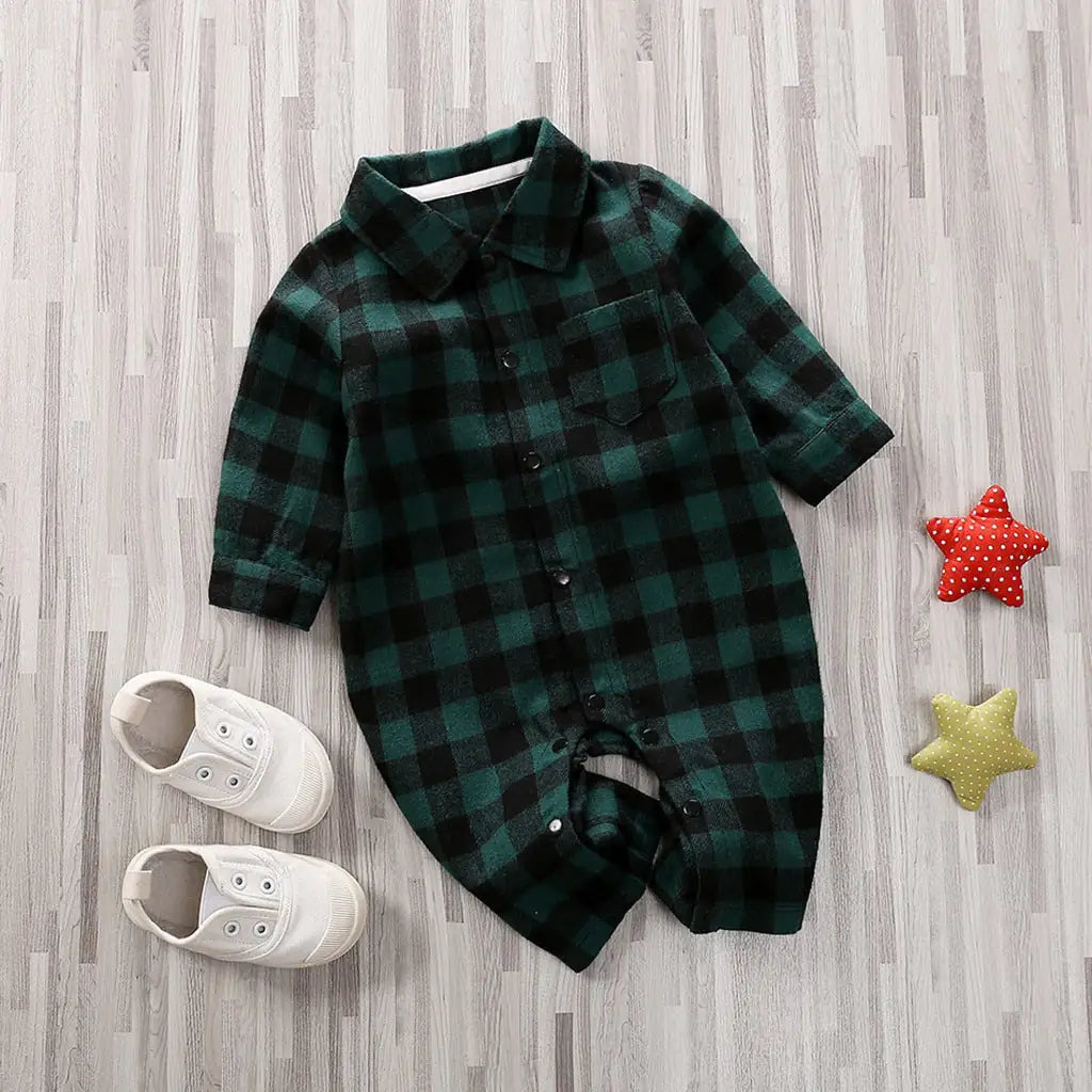 Baby Girl's or Boy's Plaid Onesie