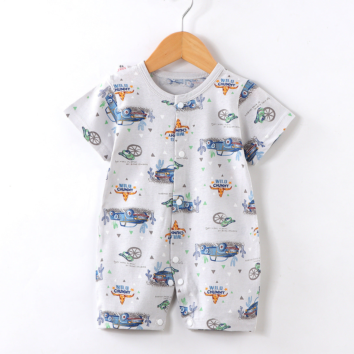 Baby Girl's or Boy's Summer Cotton Short-Sleeved Romper