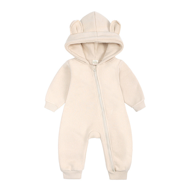 Baby Girl's or Boy's Thick Cotton Hooded Onesie