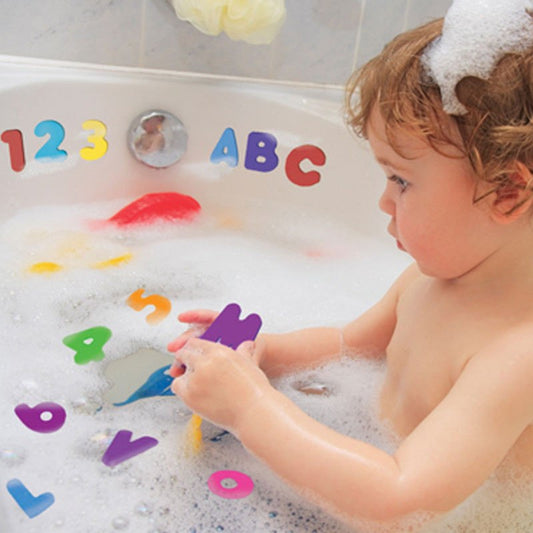 Baby's Bath Toy - Foam Letters and Numbers - Floating Foam Stick-ons