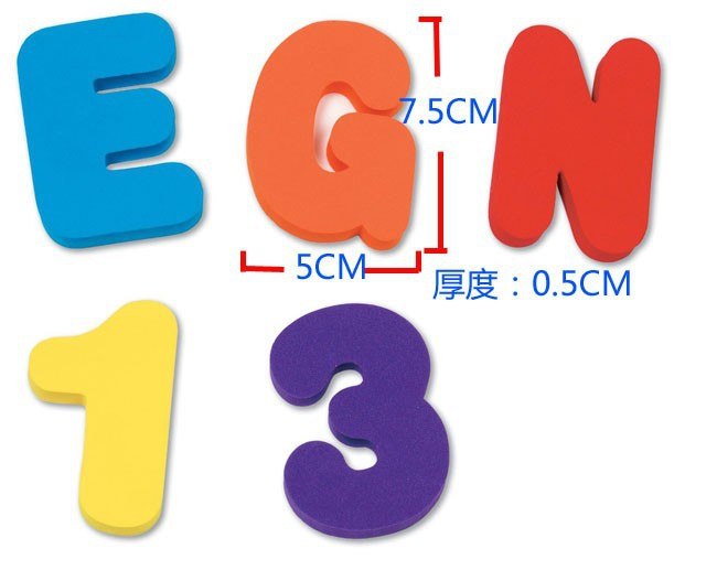 Baby's Bath Toy - Foam Letters and Numbers - Floating Foam Stick-ons