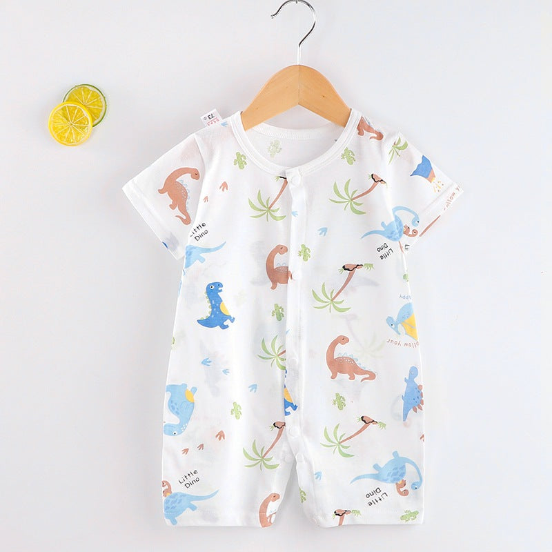 Baby Girl's or Boy's Summer Cotton Short-Sleeved Romper