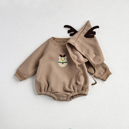 Christmas Baby Boys or Girls Bodysuit With Hood