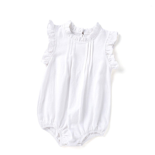 Baby Girl's Summer Linen Breathable Romper