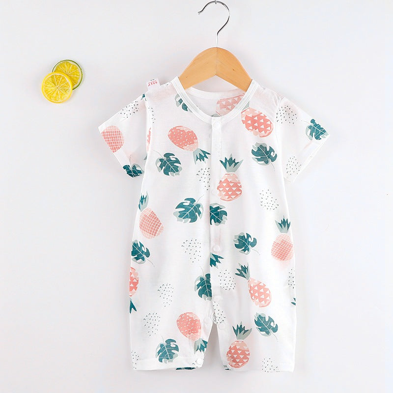 Baby Girl's or Boy's Summer Cotton Short-Sleeved Romper