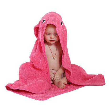 Baby's Bath Towel - Hooded Animal Design - 100% Cotton