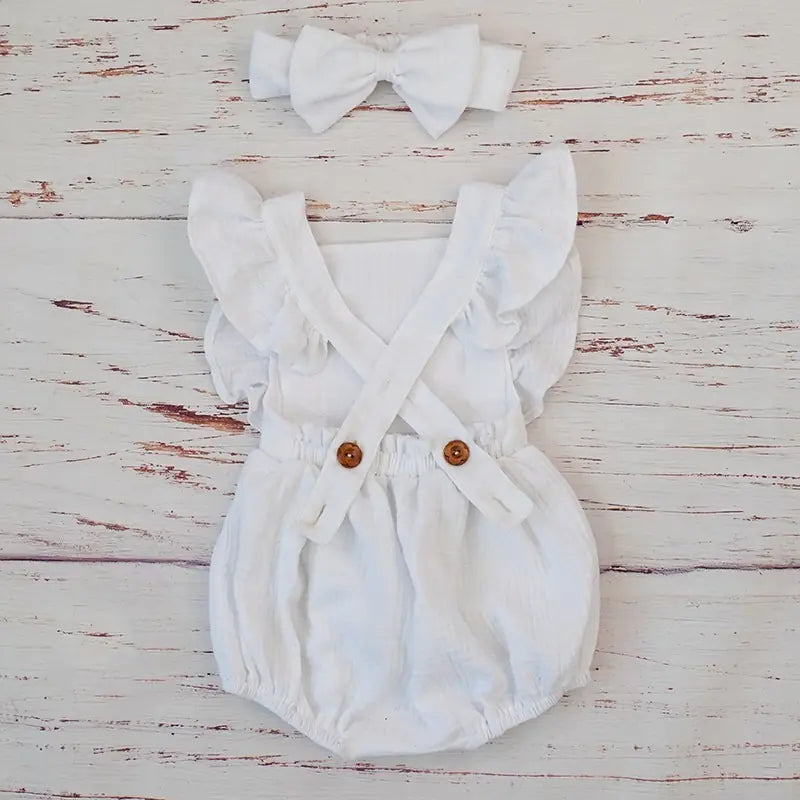 Organic Cotton Summer Baby Girls Playsuit