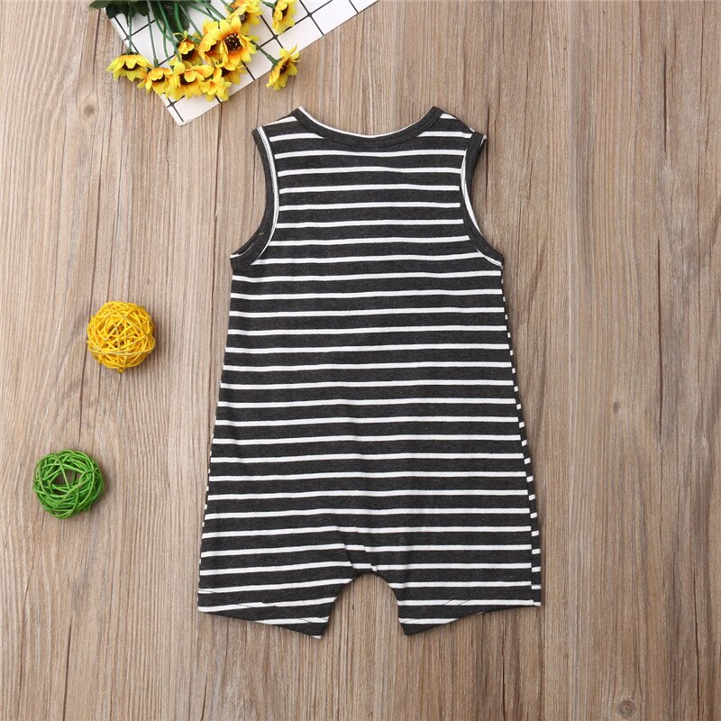 Baby Girl's or Boy's Sleeveless Striped Summer Romper