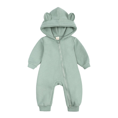 Baby Girl's or Boy's Thick Cotton Hooded Onesie