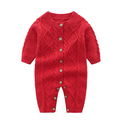 Baby Girl's or Boy's Twist Knitted Romper & Cap - 100% Cotton