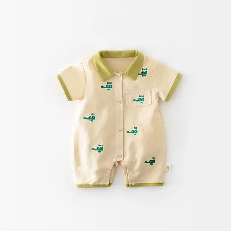 Baby Boys or Girls Summer Crocodile Jumpsuit