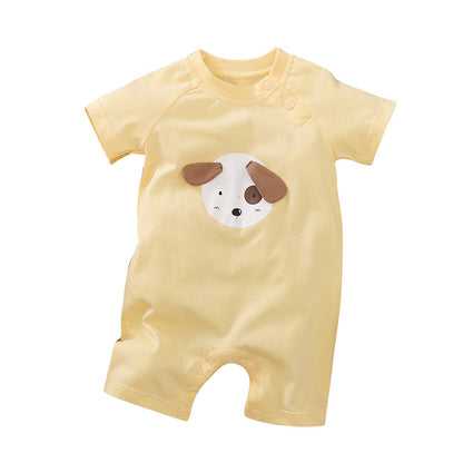 Baby Girl's or Boy's Short-Sleeved Colourful Cotton Romper