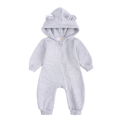 Baby Girl's or Boy's Thick Cotton Hooded Onesie