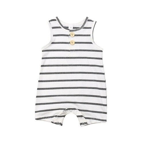 Baby Girl's or Boy's Sleeveless Striped Summer Romper