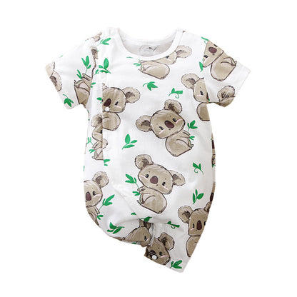 Baby Girl's or Boy's Short-Sleeved Colourful Cotton Romper