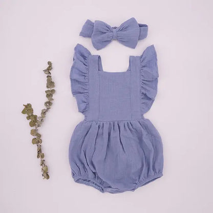 Organic Cotton Summer Baby Girls Playsuit