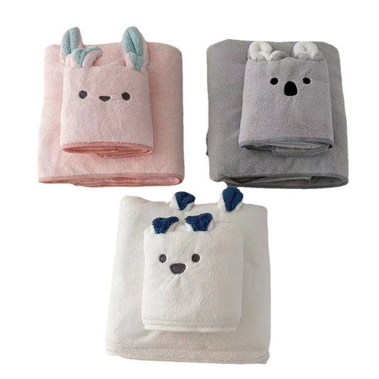 Baby's Bath Towels - Quick Dry Bath Set - Face Towel & Large Bath Towel