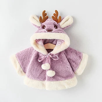 Christmas Boys or Girls Elk Plush Baby Jacket