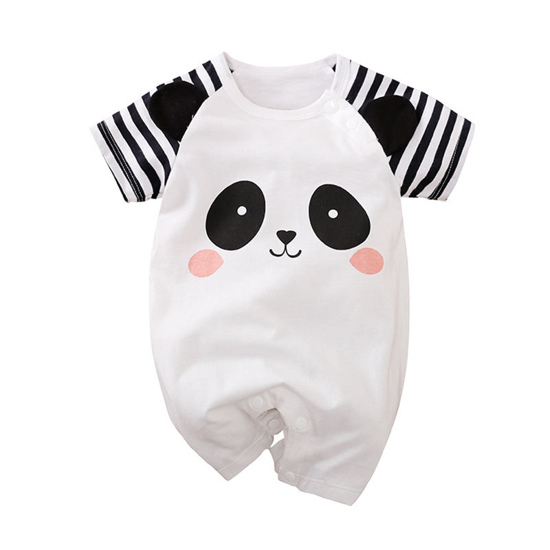 Baby Girl's or Boy's Short-Sleeved Colourful Cotton Romper