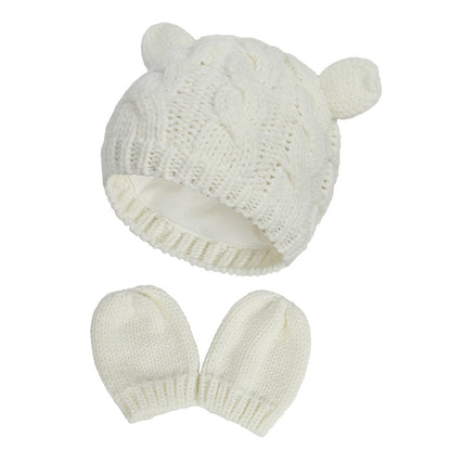 Baby Girl's or Boy's Lined Beanie and Gloves Set