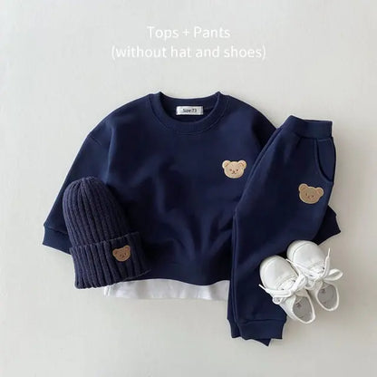 Baby Girl's or Boy's Outfit - Bear Logo Top and Pants Set