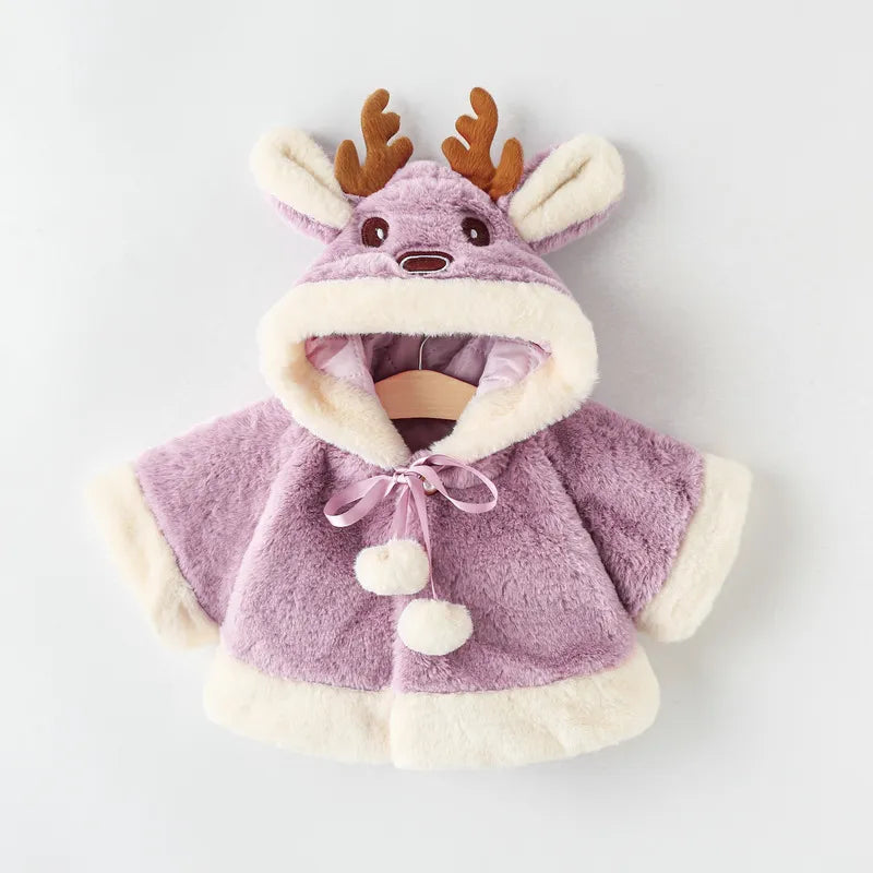 Christmas Boys or Girls Elk Plush Baby Jacket