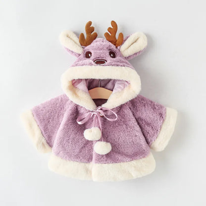 Christmas Boys or Girls Elk Plush Baby Jacket