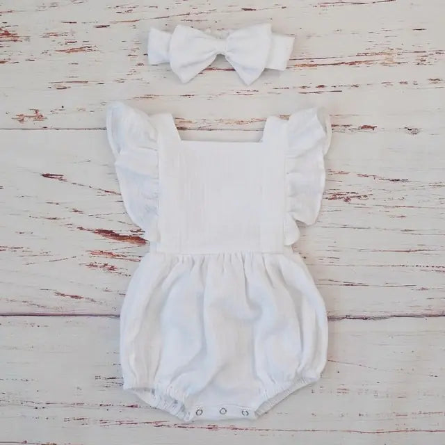 Organic Cotton Summer Baby Girls Playsuit