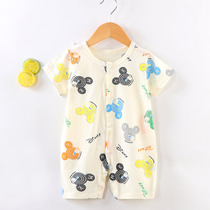 Baby Girl's or Boy's Summer Cotton Short-Sleeved Romper