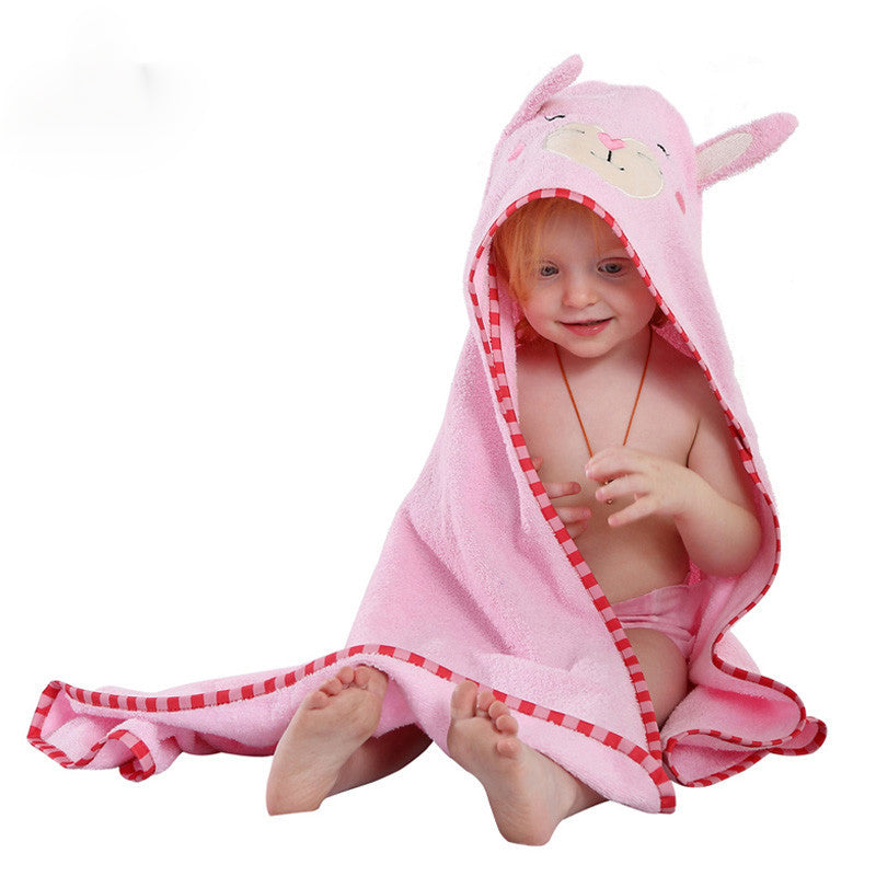 Baby's Bath Towel - Hooded Animal Design - 100% Cotton