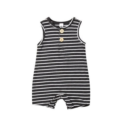 Baby Girl's or Boy's Sleeveless Striped Summer Romper