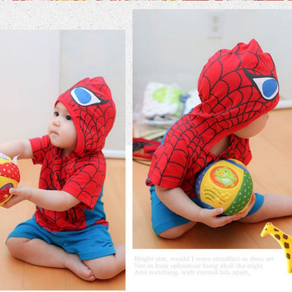 Baby Boy's Cotton Spider Man Romper Short and Long Sleeved Options