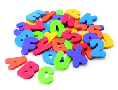 Baby's Bath Toy - Foam Letters and Numbers - Floating Foam Stick-ons