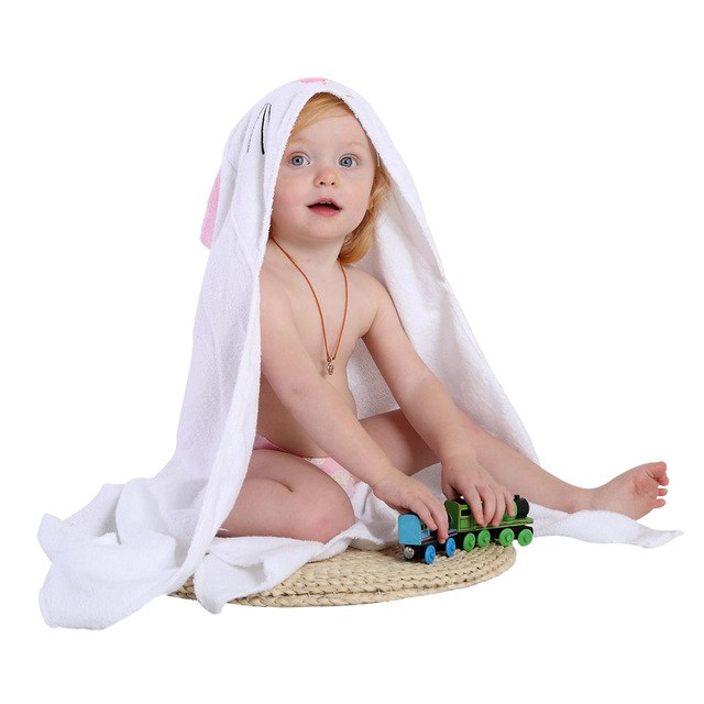 Baby's Bath Towel - Hooded Animal Design - 100% Cotton