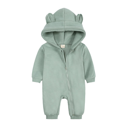 Baby Girl's or Boy's Thick Cotton Hooded Onesie