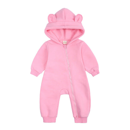 Baby Girl's or Boy's Thick Cotton Hooded Onesie