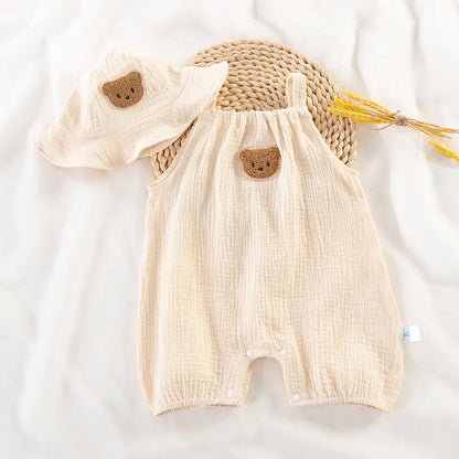 Summer Baby Girls or Boys Romper With Hat