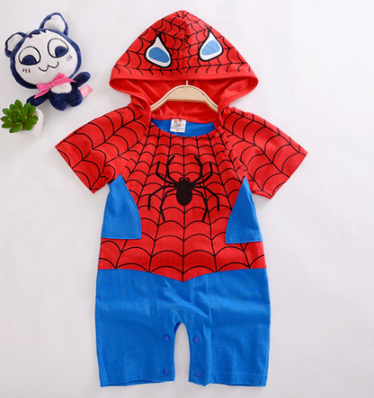 Baby Boy's Cotton Spider Man Romper Short and Long Sleeved Options